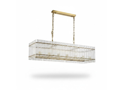 Lüster Kronleuchter Deckenleuchter Glas Deckenlampe Silber Art Lampen