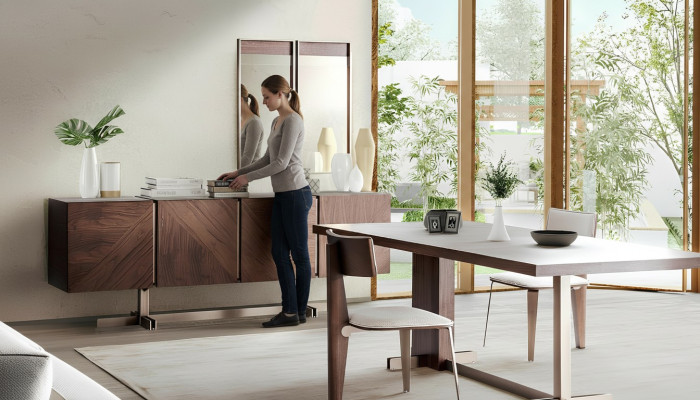 Esszimmer Esstisch Gruppe Stühle Sideboard 8tlg Holz Tisch Braun Essgruppe