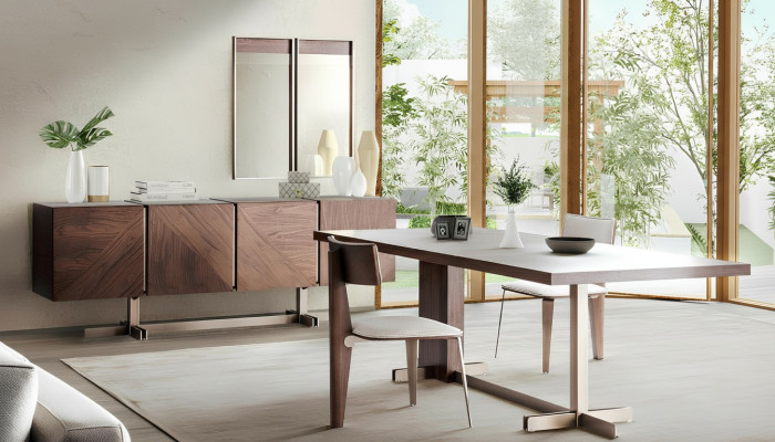 Esszimmer Esstisch Gruppe Stühle Sideboard 8tlg Holz Tisch Braun Essgruppe