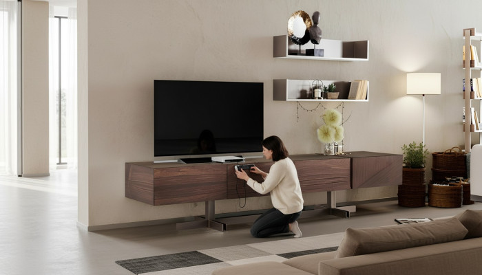 Moderner, eleganter TV-Schrank aus hochwertigem und strapazierfähigem Holz