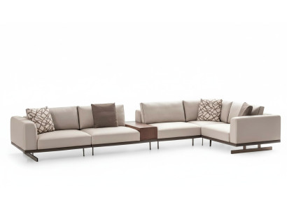Großes Ecksofa Stoffmöbel L-Form Couchen Sofas Beige Wohnzimmermöbel