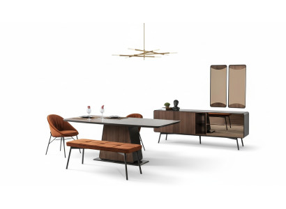 Essecke Essgruppe Esszimmer Esstisch Stühle Sideboard 9tlg Holz Braun