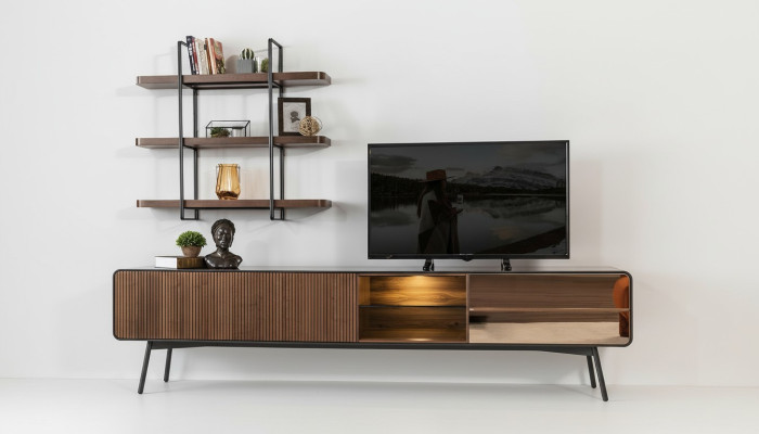 rtv Lowboard tv Ständer Regale Sideboard Wohnzimmer Holz Braun Modern