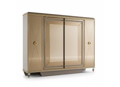 Kleiderschrank Schlafzimmer Schrank Luxus Schränke Viertürig Gold Spiegel