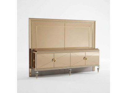 Sideboard Anrichte Kommoden Luxus Holz Gold Wohnzimmerkommode Spiegel