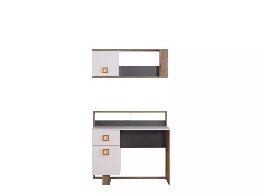Schreibtisch Kinderzimmer Set 3tlg Regal Computer Holz Sessel Gelb Neu