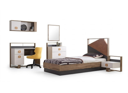 Bettrahmen Kinderbett Kindermöbel Kinderzimmer Bett Holz Grau Set 6tlg
