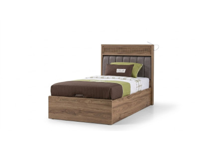 Bett mit Bettkasten Bettrahmen Kinderbett Jugendbett Braun Holz Luxus