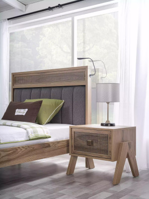 Holzbett Komplette Schlafzimmermöbel Jugendbett Bett Braun Set 5tlg