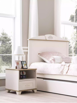 Funktionsbett Ausziehbares Kinderbett Bett Weiß Set 5tlg Holzbett