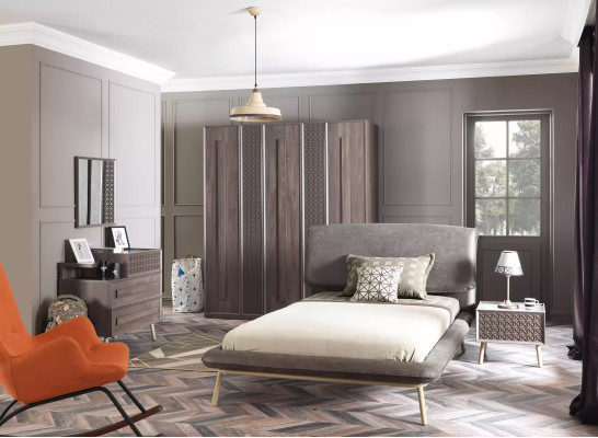 Polsterbett Bettrahmen Bett Bettgestell Stoff Grau Jugendbett Bettgestelle
