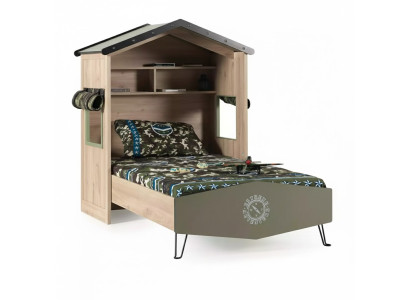 Design Bettrahmen Bett Holz Grün Jungen Kindermöbel Kinderbett Modern
