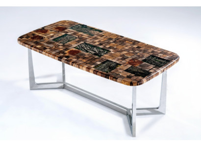 Küchentisch Esstisch Epoxidharz Esszimmertisch Tisch 140 cm Holz Braun
