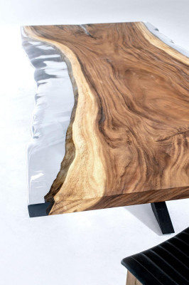 Esszimmertisch Konferenztische Esstisch Epoxidharz Tisch Holz Braun