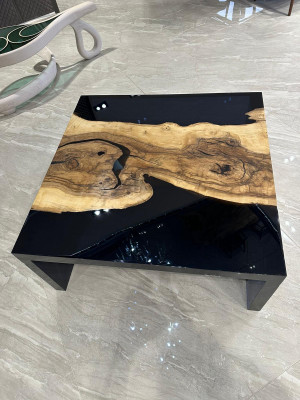 Couchtisch Epoxidharz Kaffeetisch Massiv Tische Holz Beistelltisch Epoxid Tisch