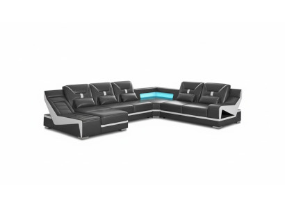 Wohnlandschaft Sofa U Form Ecksofa Designersofa Schwarz Eckgarnitur