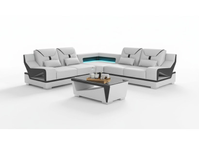 Ecksofa Sofa L Form Weiß Designersofa Couch Polster Sofas Eck Couchen