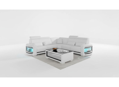Ecksofa Luxus Eckgarnitur Ledersofa L Form Weiß Couch Sofa Design Neu