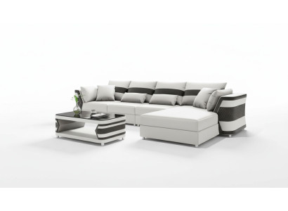 Ecksofa Ledersofa L Form Couch Sofa Weiß Luxus Moderne Eckgarnitur