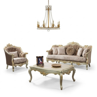 Stoffsofa Polstersofa Garnitur Sofagarnitur Beige Chesterfield Set