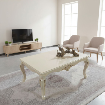 Couchtisch Wohnzimmertisch Beistelltisch Konsolen Beige Holz Tisch