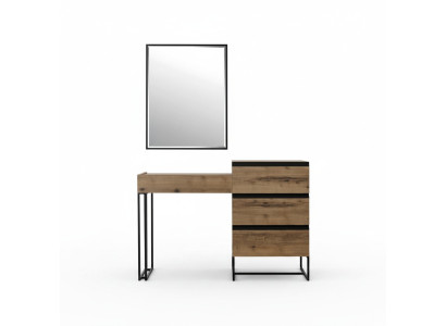 Frisiertisch Schminktisch Konsoletisch Kommode Spiegel Set 2tlg Braun
