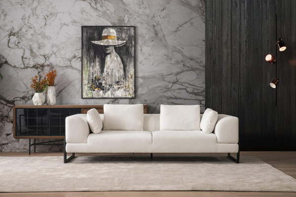 Sofagarnitur Komplette Polstersofa Couchgarnitur Grau Stoff Stoffsofa