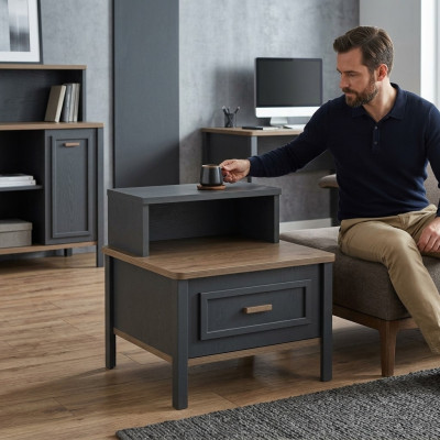 Nachttisch Konsolen Nachtkosolen Holz Grau Schlafzimmer Klassische