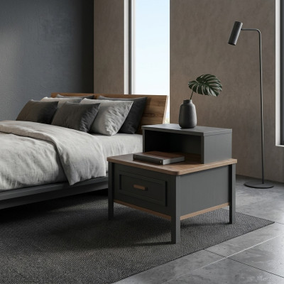 Nachttisch Konsolen Nachtkosolen Holz Grau Schlafzimmer Klassische