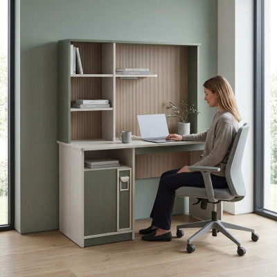 Schreibtisch Regale Computertisch Holz Grau Kinderzimmer Tisch Kinder