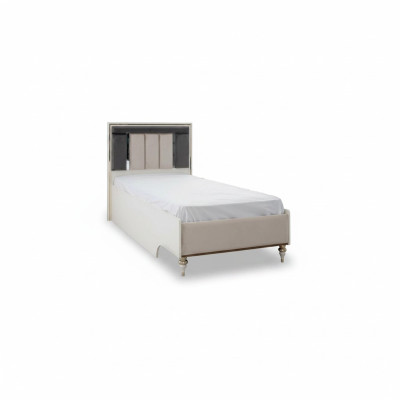 Luxus Kinderbett Bettrahmen Bett Kinderzimmer Bettgestelle Beige Stoff
