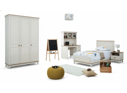 Kinderbett Schlafzimmer Sets Jugenbett Weiß Holz Garnitur 4tlg Bett
