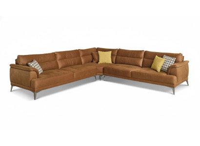 Polstersofa Ecksofa L Form Große Wohnlandschaft Sofa Braun Modern