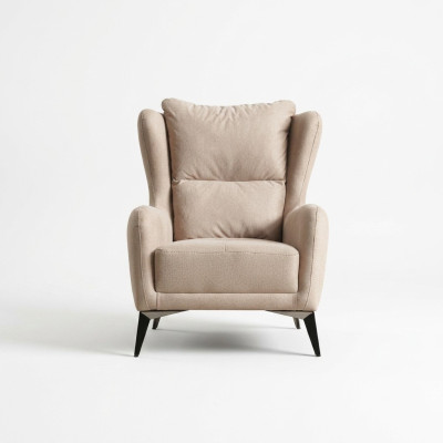 Luxus Sessel Einsitzer 1 Sitzer Stoffsessel Beige Wohnzimmer Modern