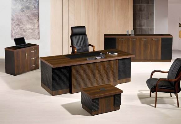 Bürotisch Büromöbel Komplettbüro Schreibtisch Set 4tlg Holz Braun Büro