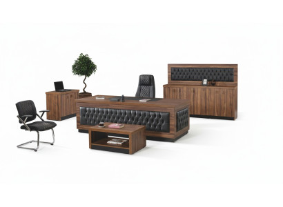 Luxus Büromöbel Komplettbüro Schreibtisch Büro Set 4tlg Holz Braun