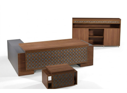 Komplette Büromöbel Eckbürotisch Büro Bürotisch Set 3tlg Holz Braun
