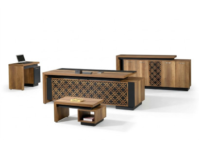 Klassische Komplette Arbeitszimmermöbel Schreibtisch 4tlg Holz Braun