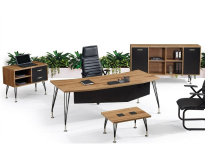 Büromöbel Komplettbüro Schreibtisch Büro Bürotisch 4tlg Holz Schwarz