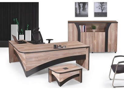 Büromöbel Komplettbüro Eckbürotisch Büro Bürotisch 3tlg Holz Braun