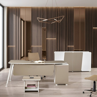 Komplettbüro Büromöbel Schreibtisch Büro Bürotisch Set 3tlg Holz Beige