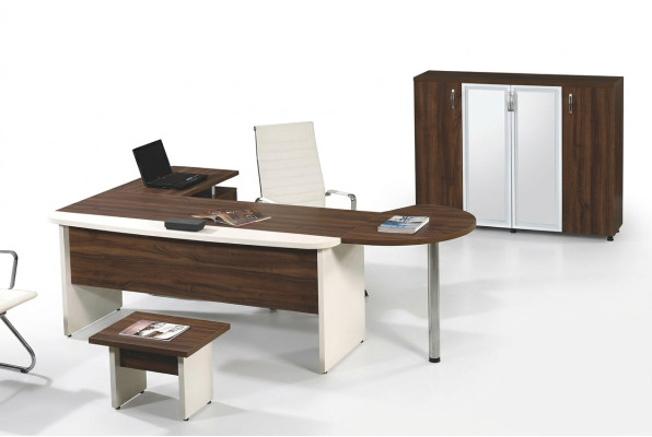 Gruppe Büro Eckbürotisch Arbeitszimmermöbel Schrank 3tlg Holz Braun