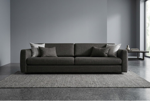 Stoffsofa Dreisitzer Couch Sofa 3 Sitzer Grau Stoff Polstersofa Design