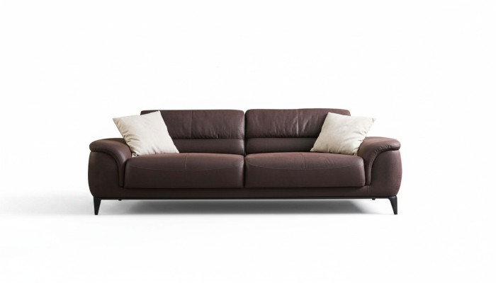 Polstersofa Dreisitzer Couch Sofa 3 Sitzer Braun Stoff Stoffsofa Sofas