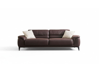 Polstersofa Dreisitzer Couch Sofa 3 Sitzer Braun Stoff Stoffsofa Sofas