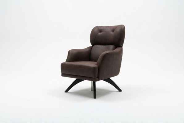 Ohrensessel Einsitzer Sessel Cocktailsessel Stoff Braun Moderne Sitzer