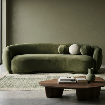 Stoffsofa Dreisitzer Couch Sofa 3 Sitzer Grün Stoff Polstersofa Modern