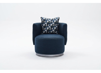 Relaxsessel Sessel Moderne Blau Polster Stoff Sitzer Design Modern
