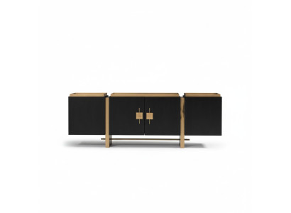 Anrichte Sideboard Schrank Kommode Holz Schwarz Modern Design Gold