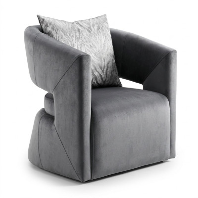 Sessel Cocktailsessel Polster Einsitzer Sitzer Luxus Clubsessel Grau